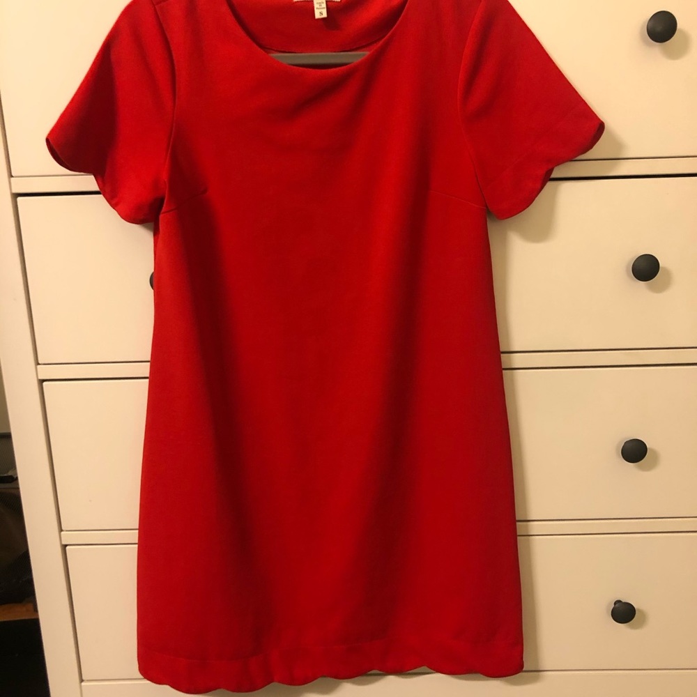 Red scalloped dress